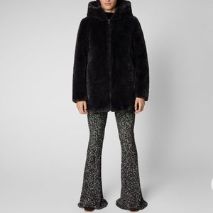 Save The Duck Bridget Faux Fur Reversible Hooded Coat/Brown/Size 4-XL 12-14